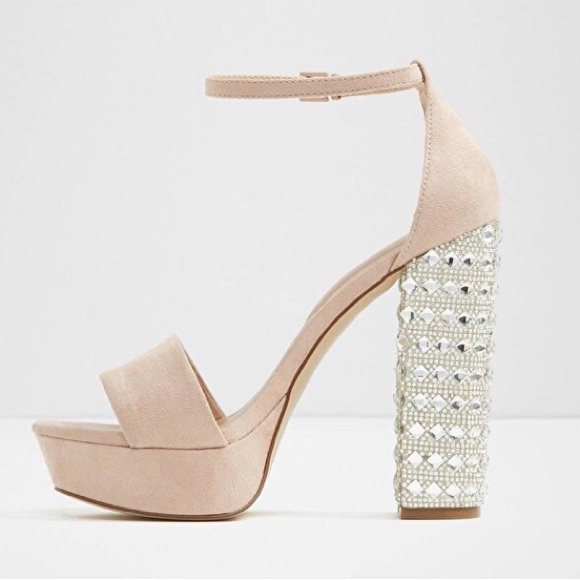 Aldo Nesida Platform Dress Sandal With Jeweled Heels - Picture 9 of 11